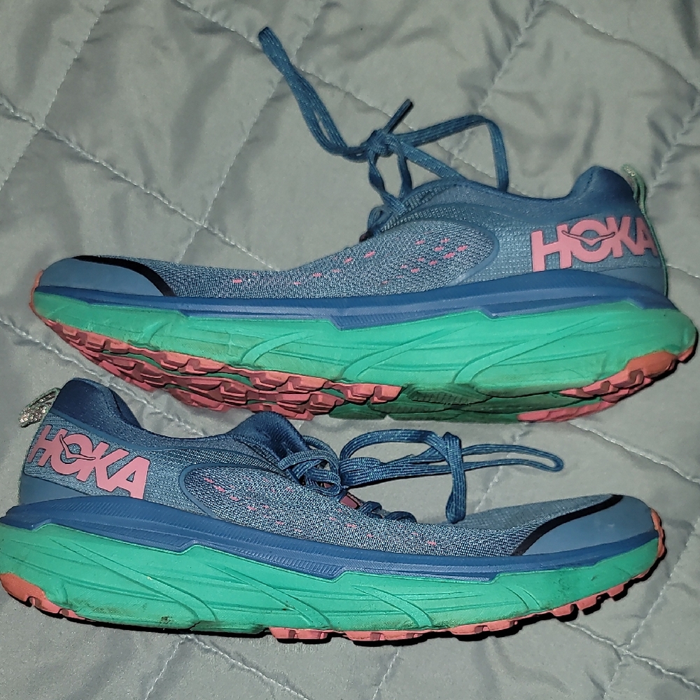 Hoka Vibrant Blue and Teal Sneakers
